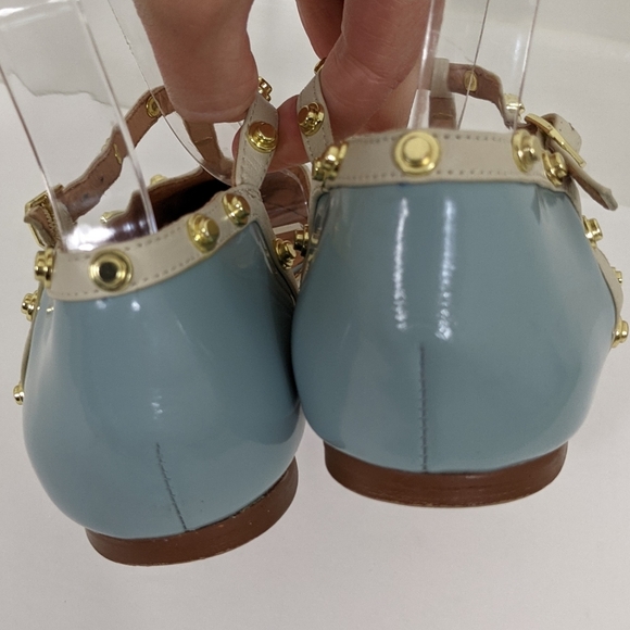 Halogen Olson Blue Patent Leather Studded Flats - Picture 6 of 10